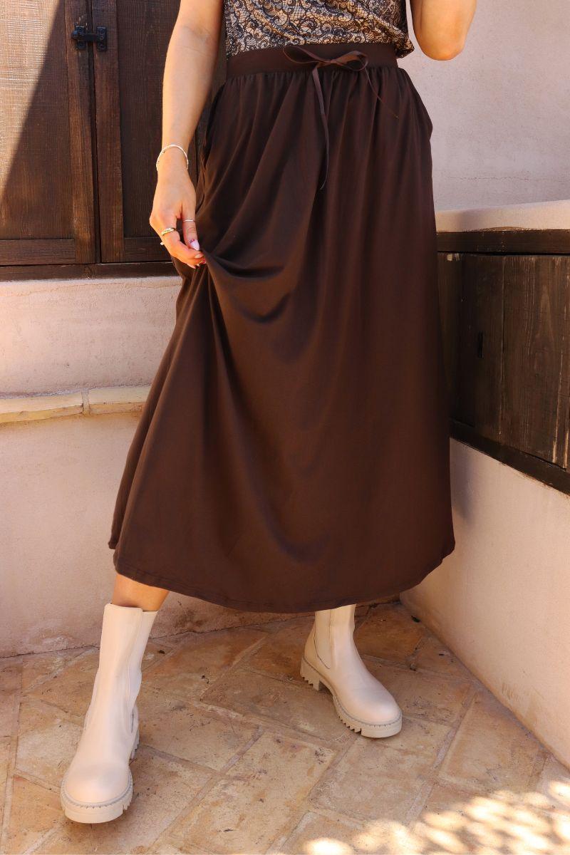 Alma Loose Skirt | Mocca | Nederdel fra Liberté