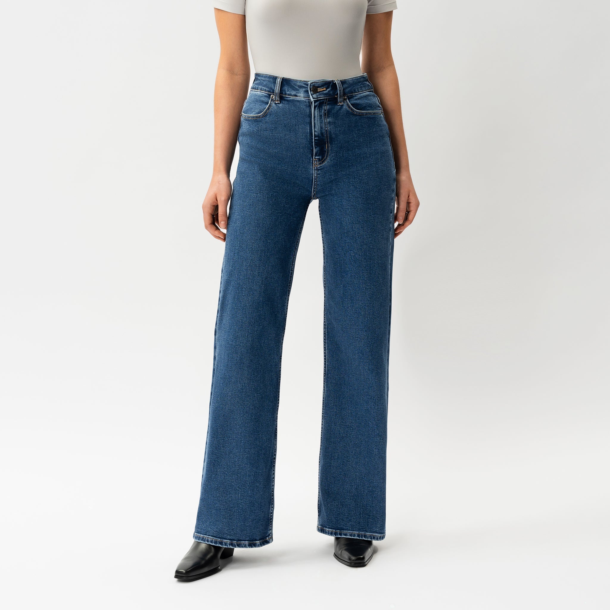 Avslappet comfortdenim jeans | oversize trendy denim for dame