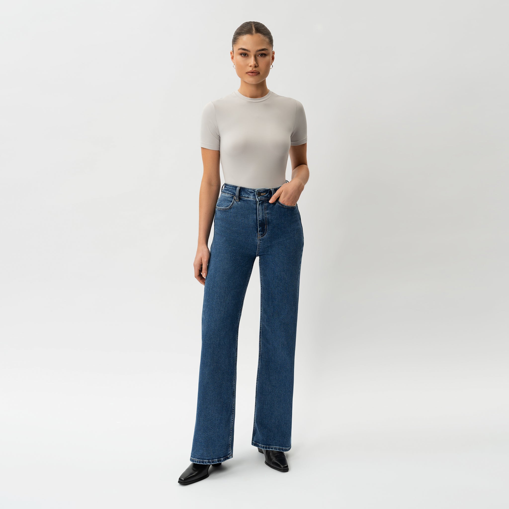 Avslappet comfortdenim jeans | oversize trendy denim for dame
