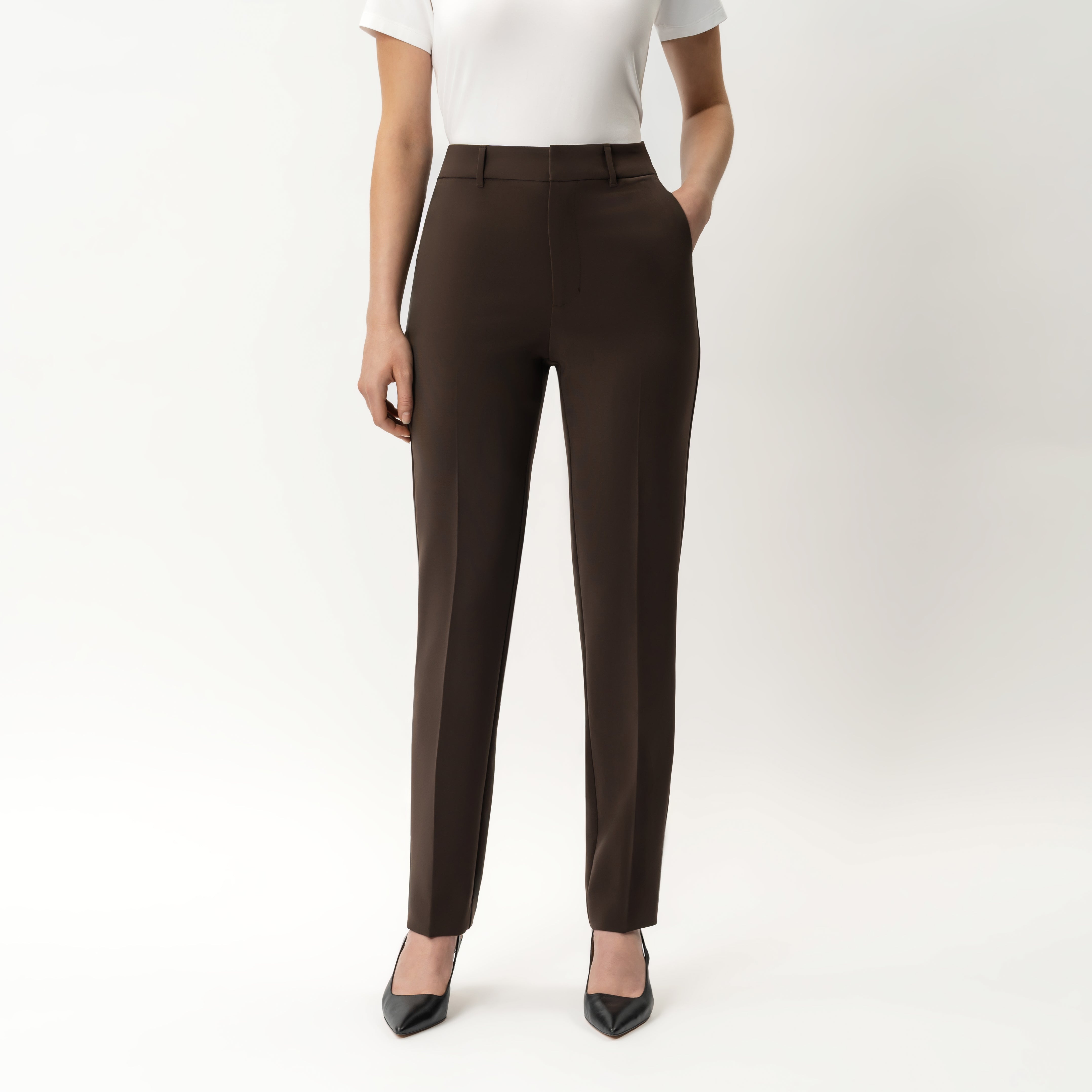 Crepe slimfit bukse | trendy chic loungebukse for dame