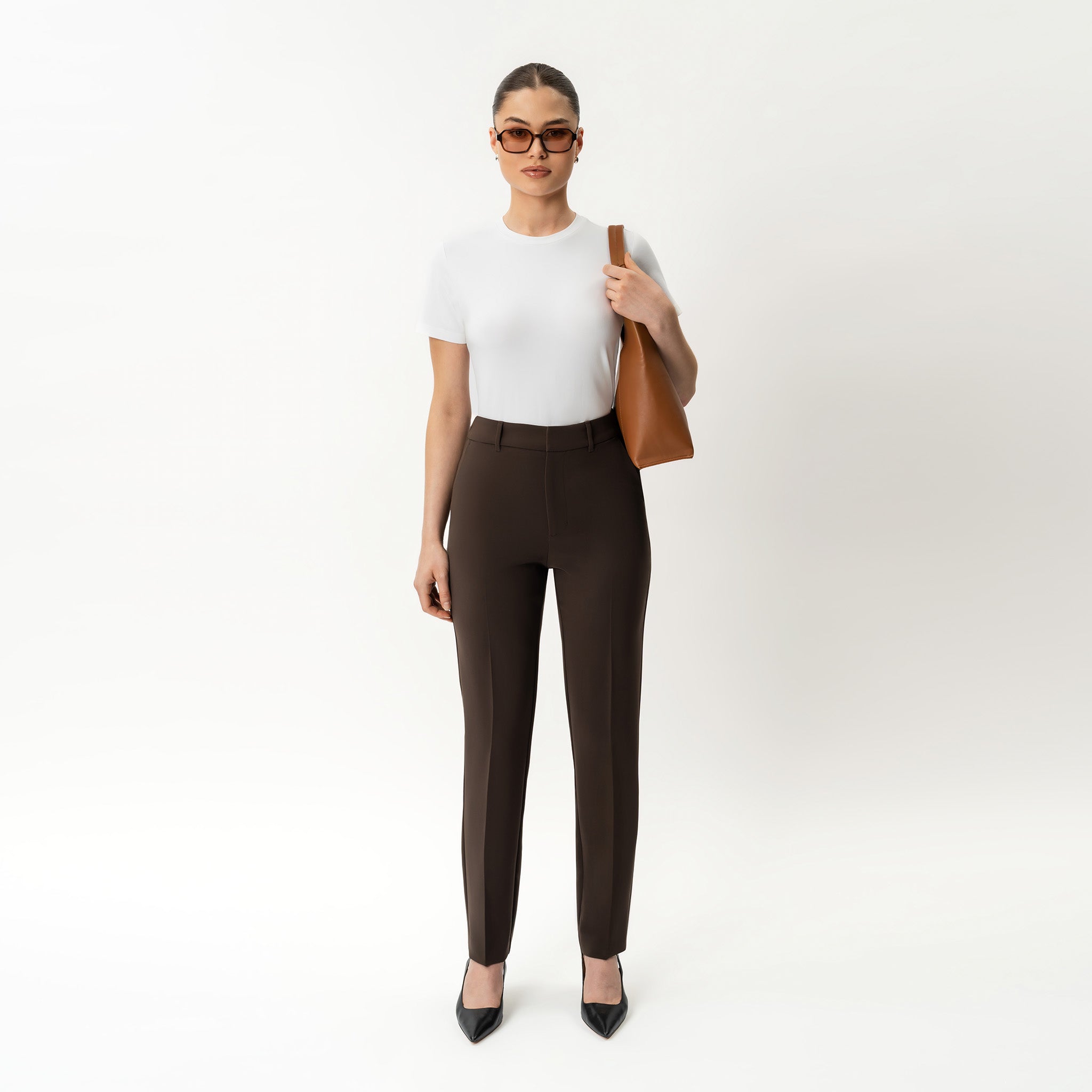 Crepe slimfit bukse | trendy chic loungebukse for dame