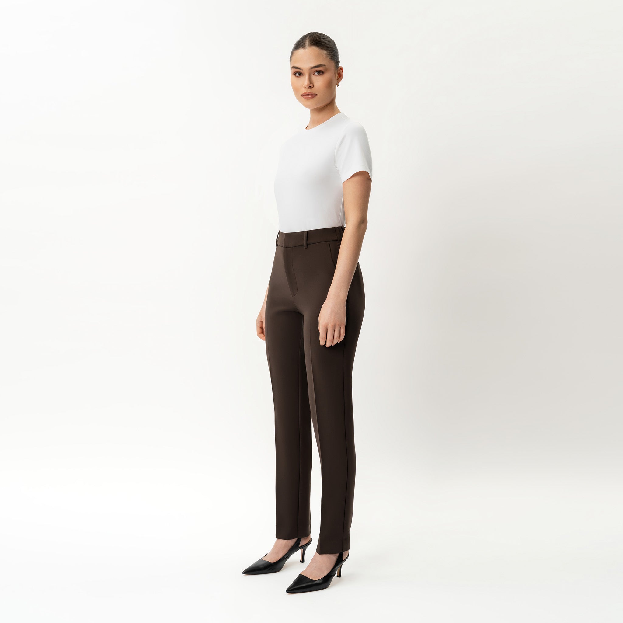 Crepe slimfit bukse | trendy chic loungebukse for dame