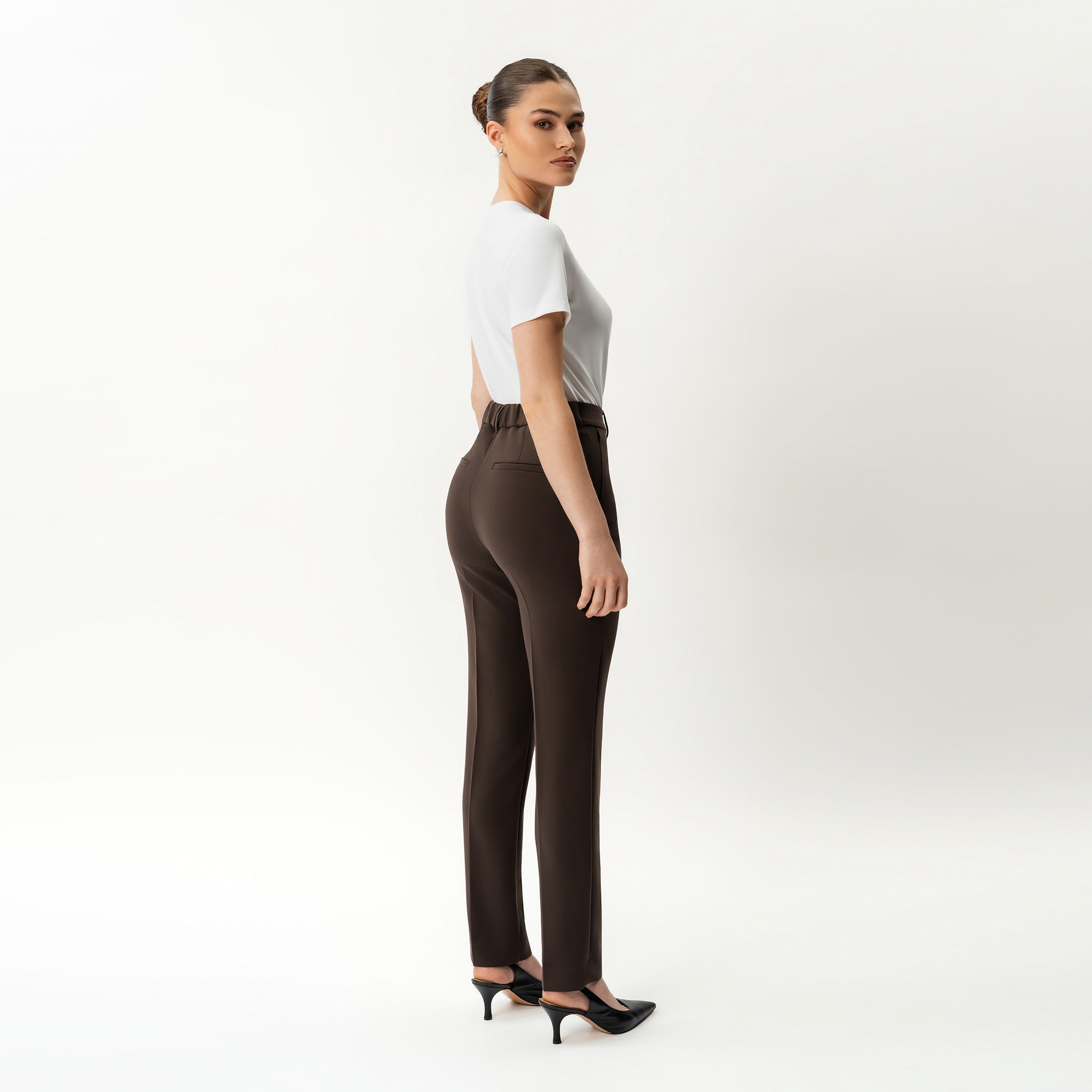 Crepe slimfit bukse | trendy chic loungebukse for dame