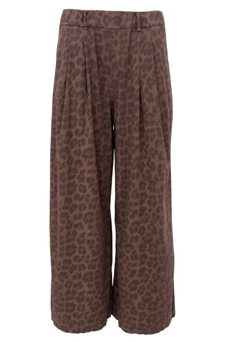 Abbie Wideleg Pant | Mocca Leo | Bukser fra Black Colour