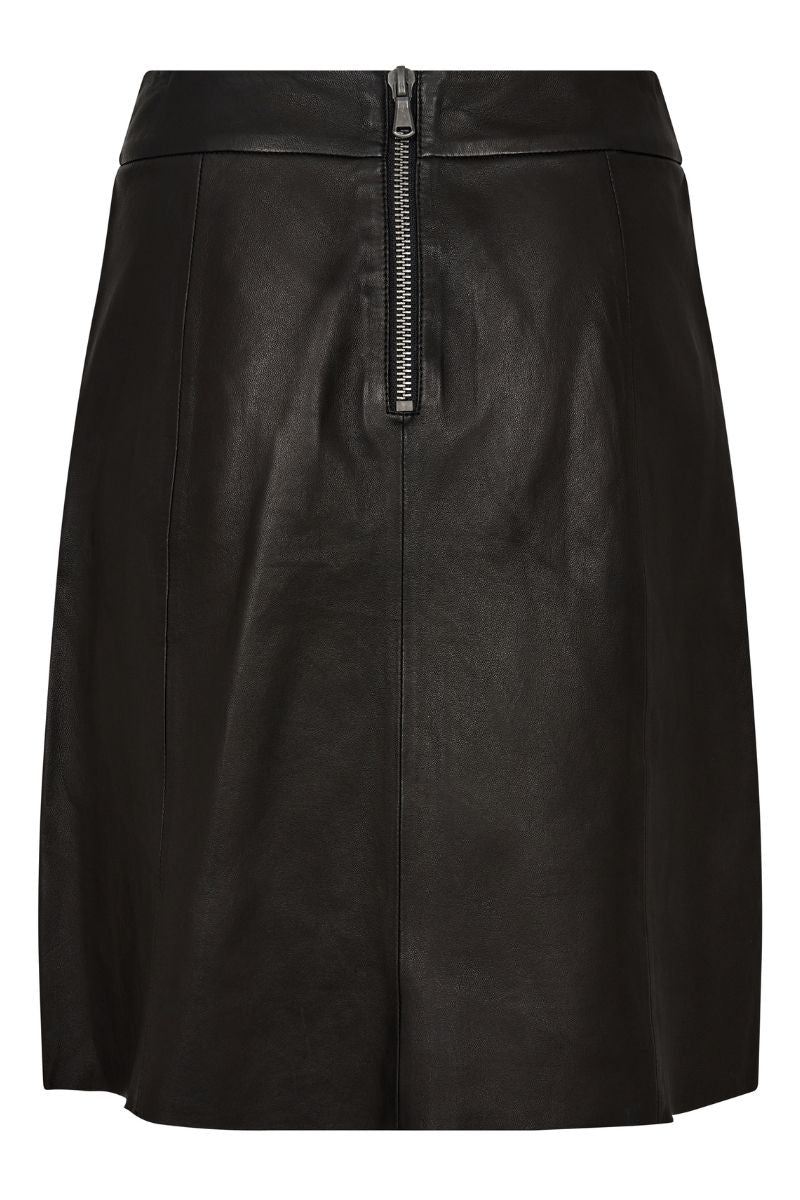 Adalyn Leather Skirt | Black | Nederdel fra Mos Mosh