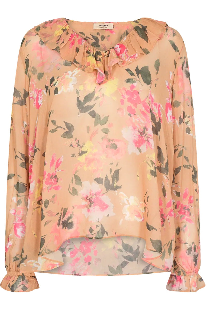 Achelle Flos Blouse | Tan  | Bluse fra Mos Mosh