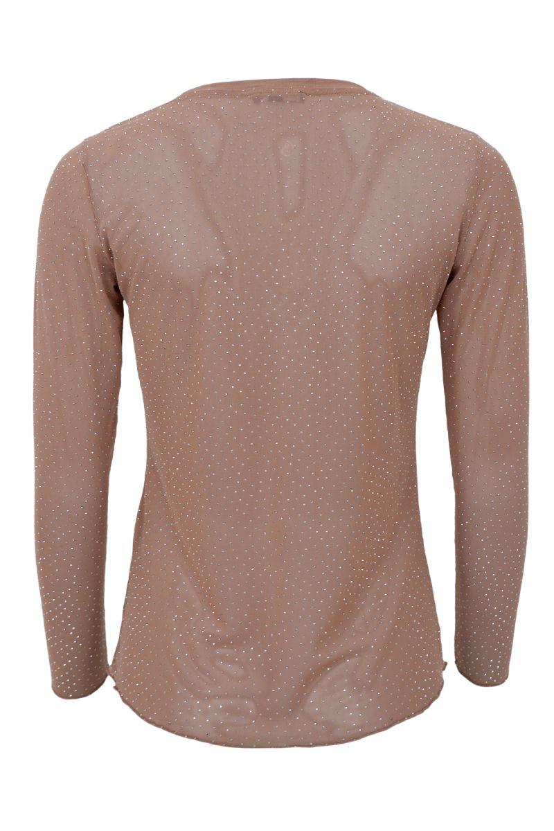 Alexis Tee W/Stones | Latte | Bluse fra Black Colour