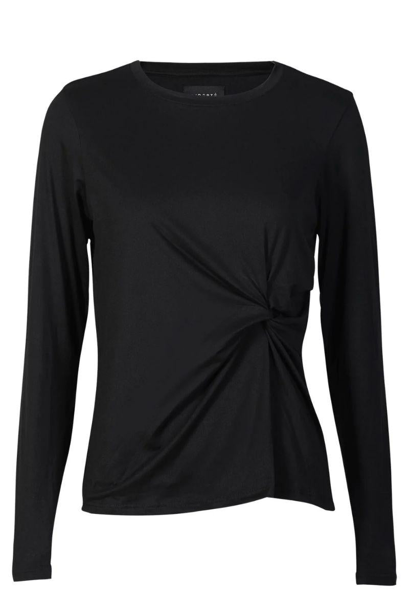 Alma Ls Twist Tshirt | Black | T-Shirt fra Liberté