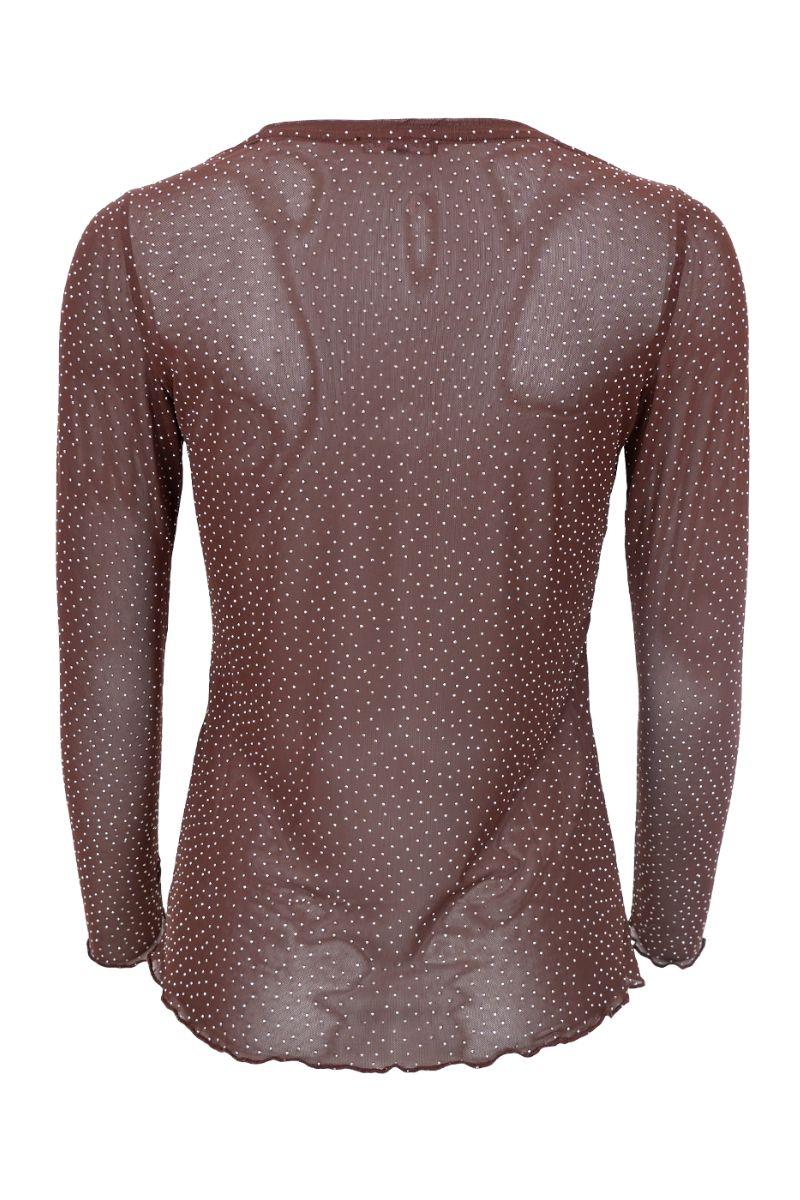 Alexis Tee W/Stones | Coffee | Bluse fra Black Colour