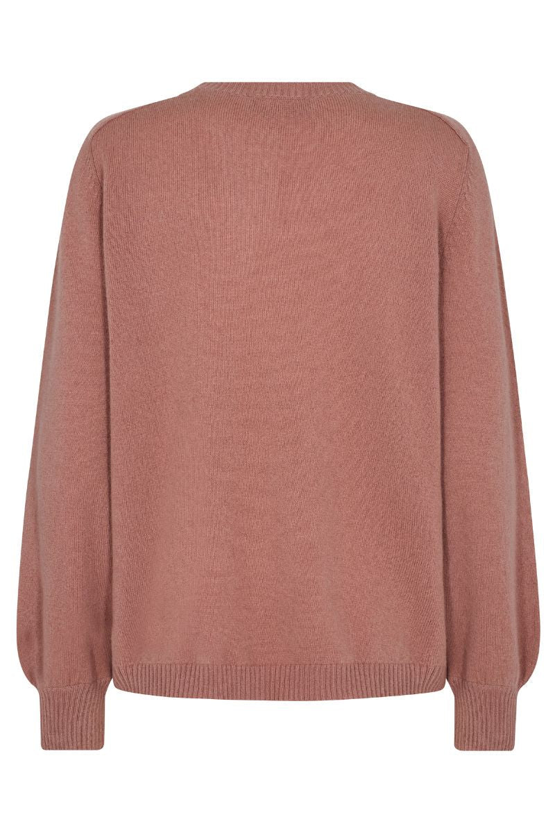 Alicent Cashmere O-Neck Knit | Burlwood | Strik fra Mos Mosh