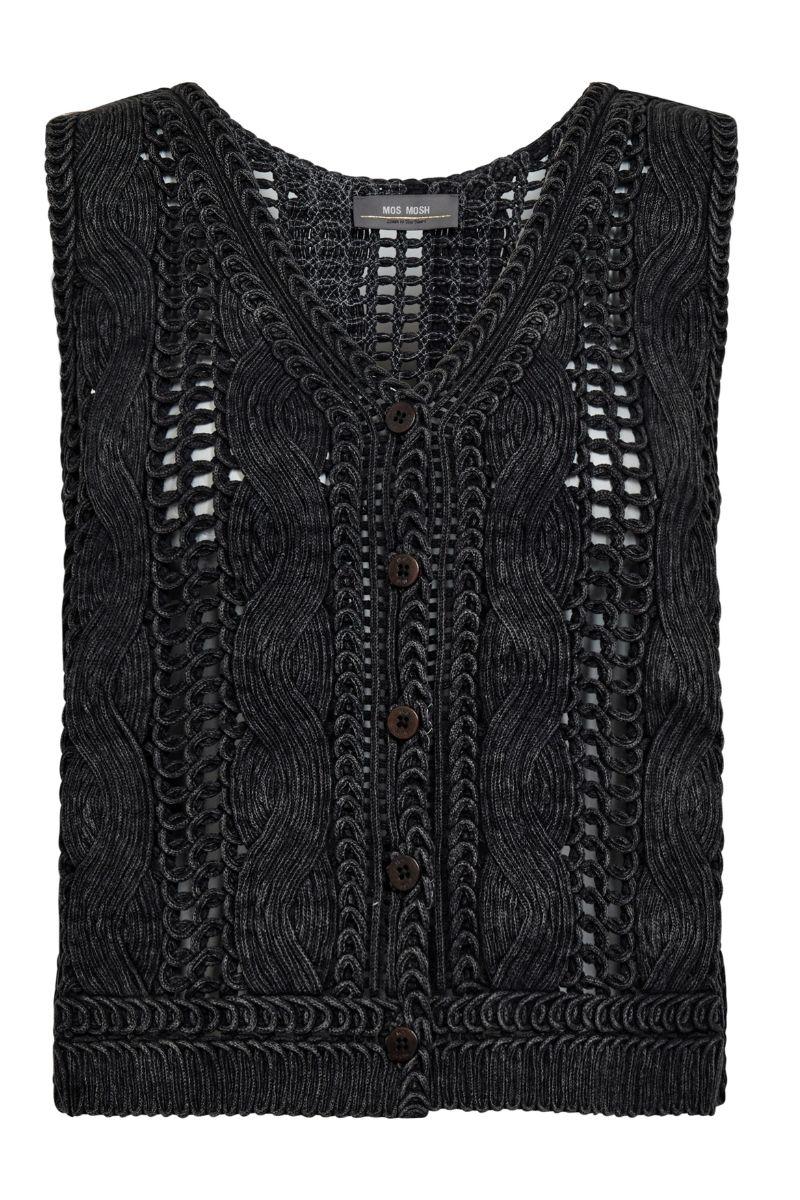 Albanju Knit Lace Vest | Phantom | Strik fra Mos Mosh