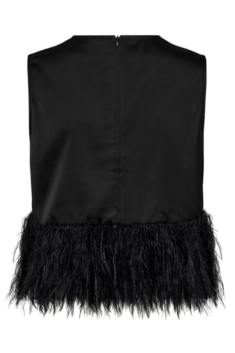Adna Feather Top 35666 | Black | Top fra Co'couture