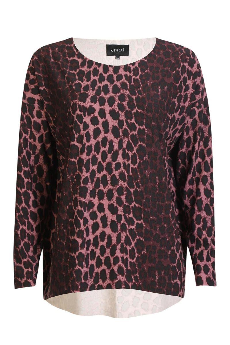 Alma Ls Top | Bordeaux Lux Leo | Top fra Liberté