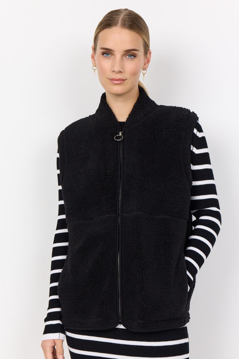 Ada Waistcoat | Sort | Teddy vest fra French Laundry