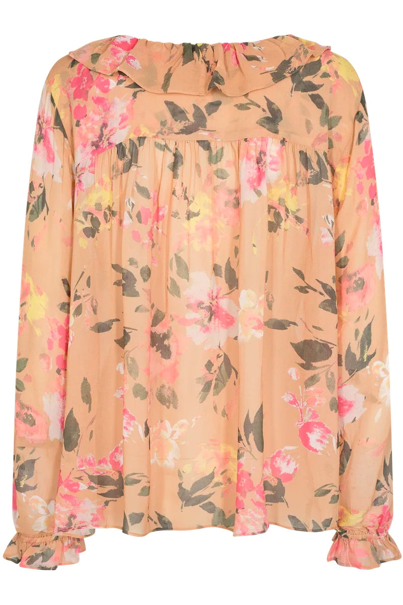 Achelle Flos Blouse | Tan  | Bluse fra Mos Mosh