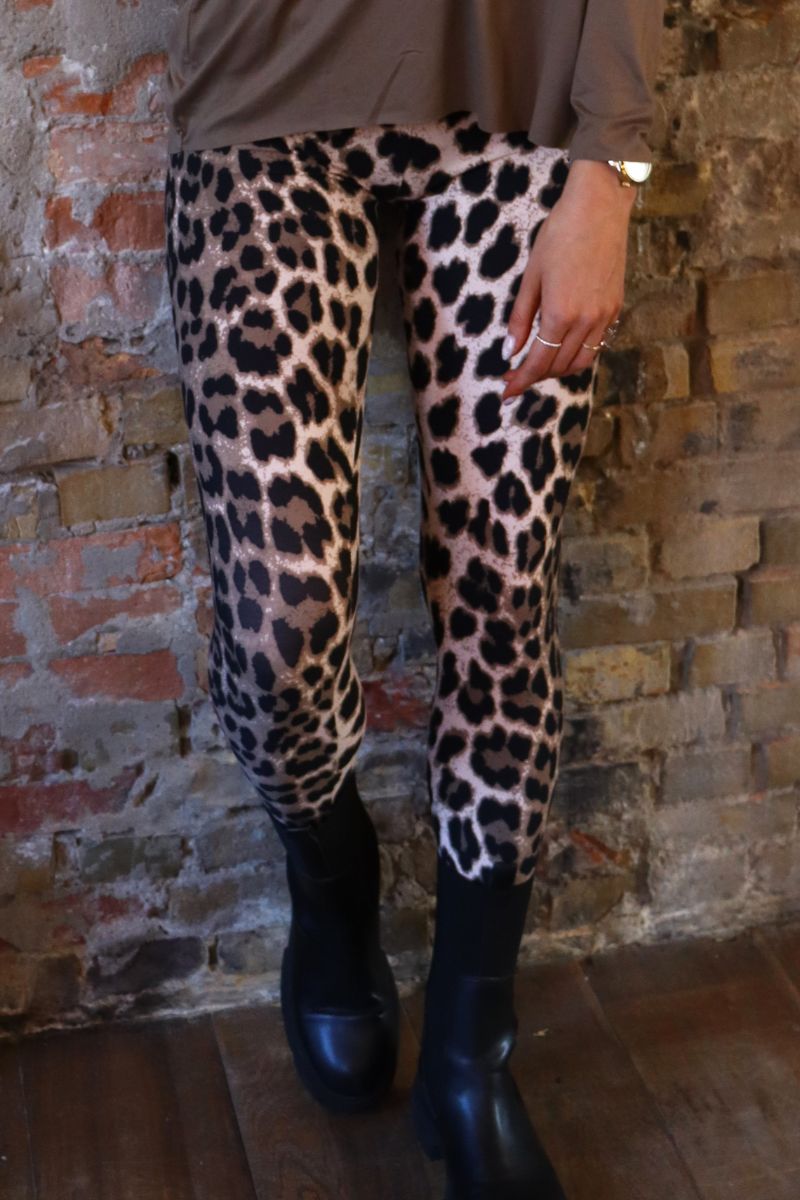 Alma Legging | Big Lux Leo Fossil | Leggings fra Liberté