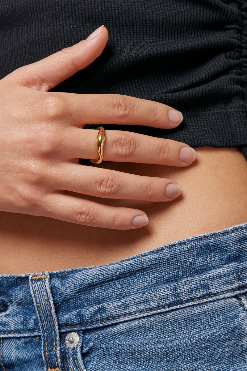 Agnete Small Ring | 925S/GP | Ring fra Enamel