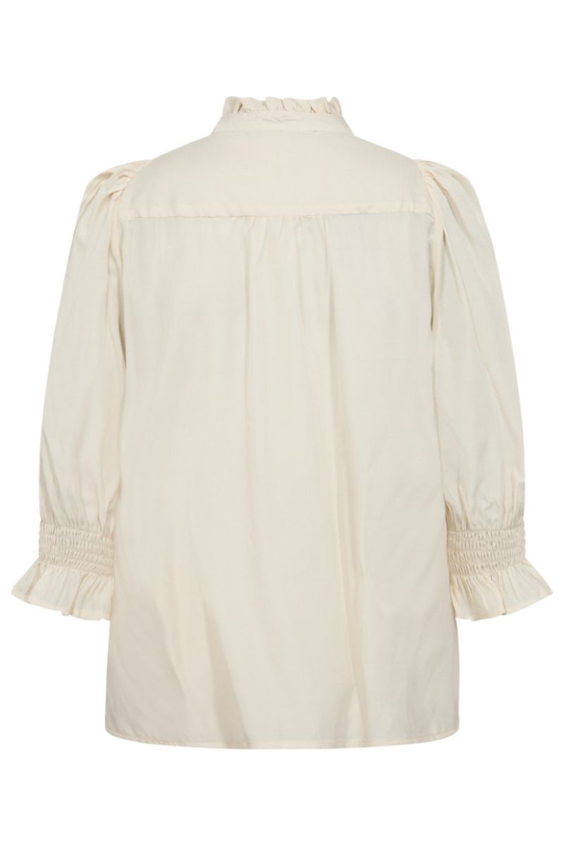 Aila Frill SS V-Blouse 35866 | Off white | Top fra Co'couture
