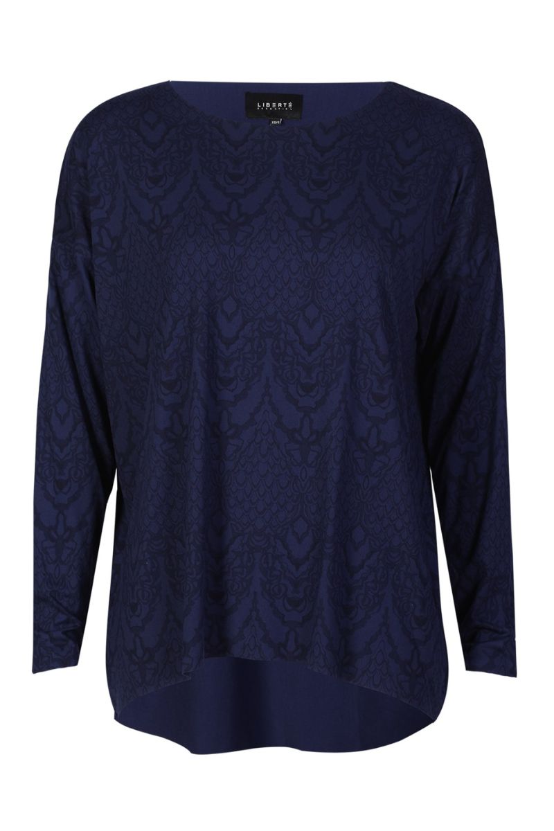 Alma Ls Top | Navy Lala | Bluse fra Liberté