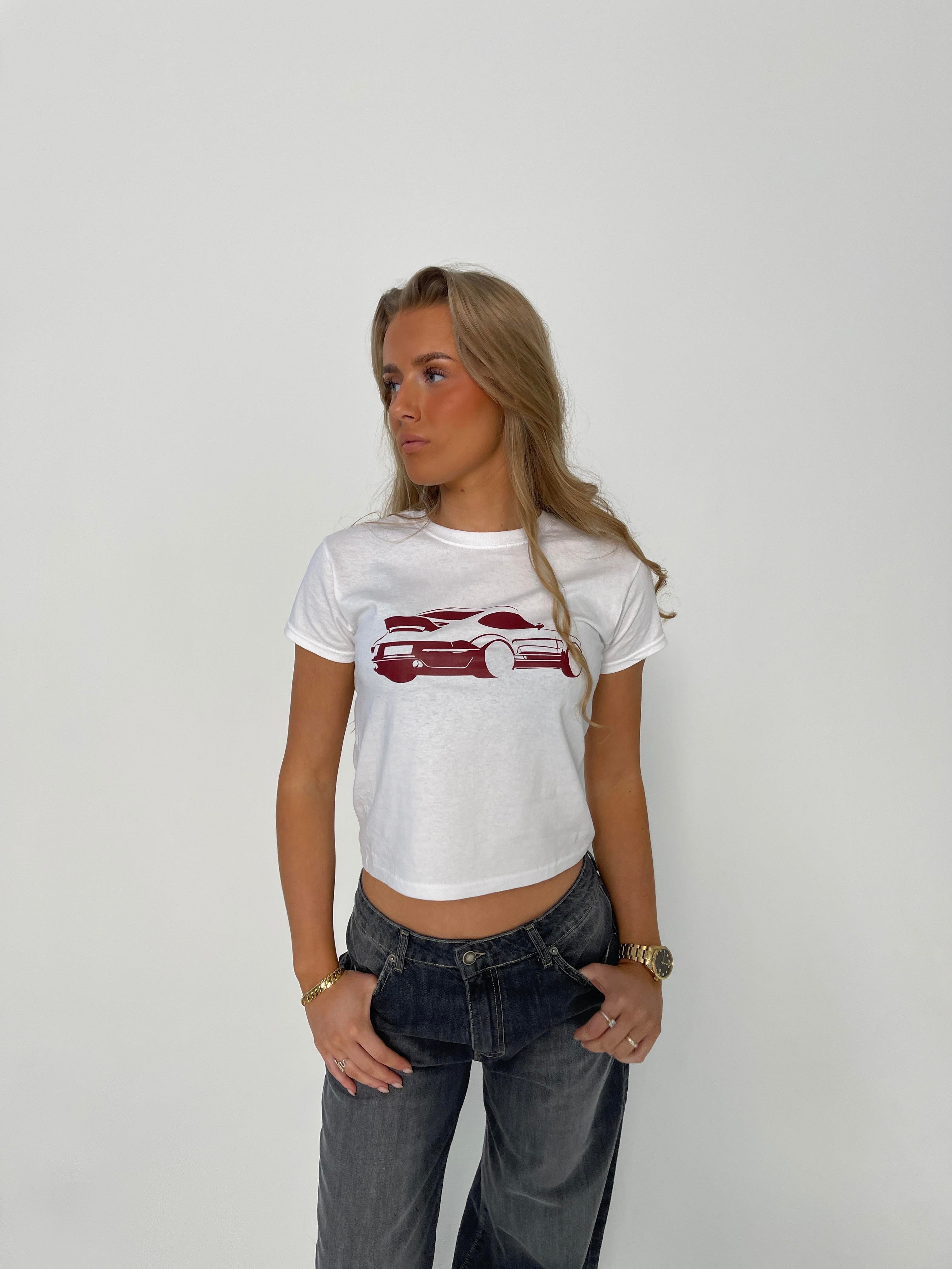 "Car" baby tee - White