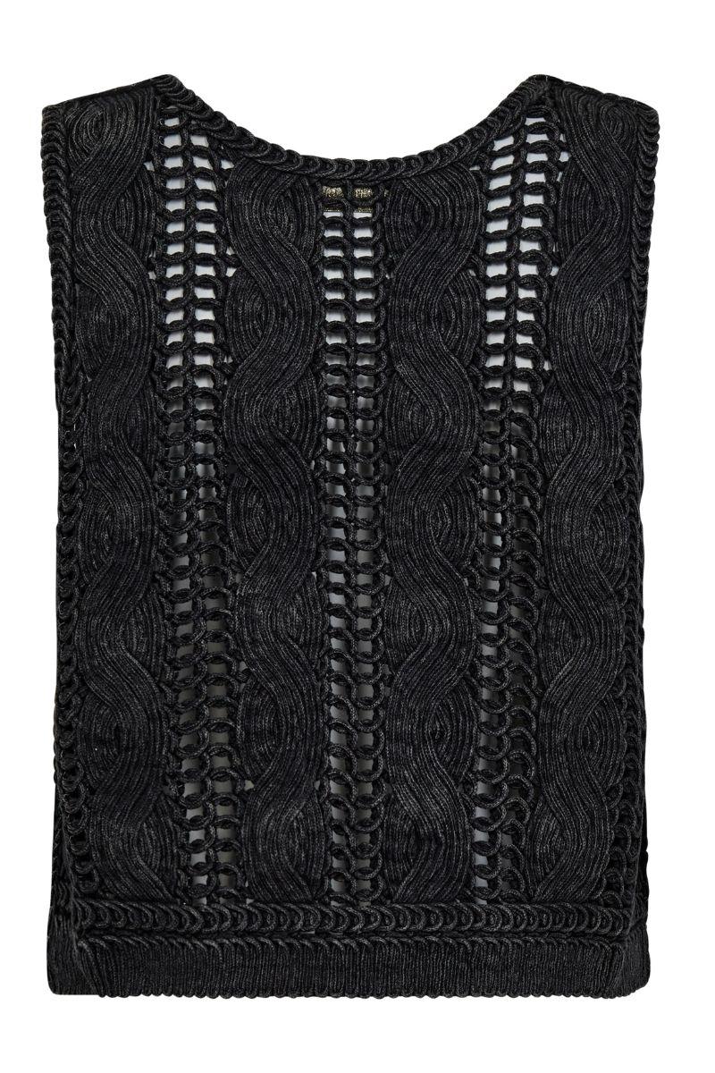 Albanju Knit Lace Vest | Phantom | Strik fra Mos Mosh