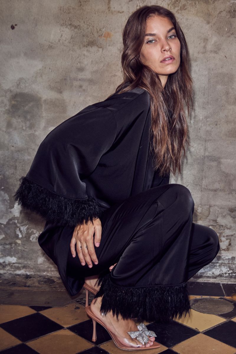 Adna Feather Shirt 35686 | Black | Bluse fra Co'couture