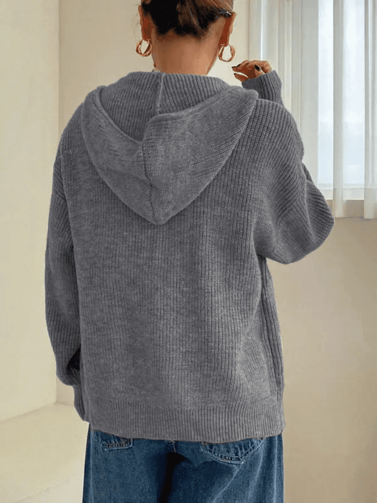 VARME &amp; HVISKER OVERSIZE HØSTKARDIGAN MED HETTE