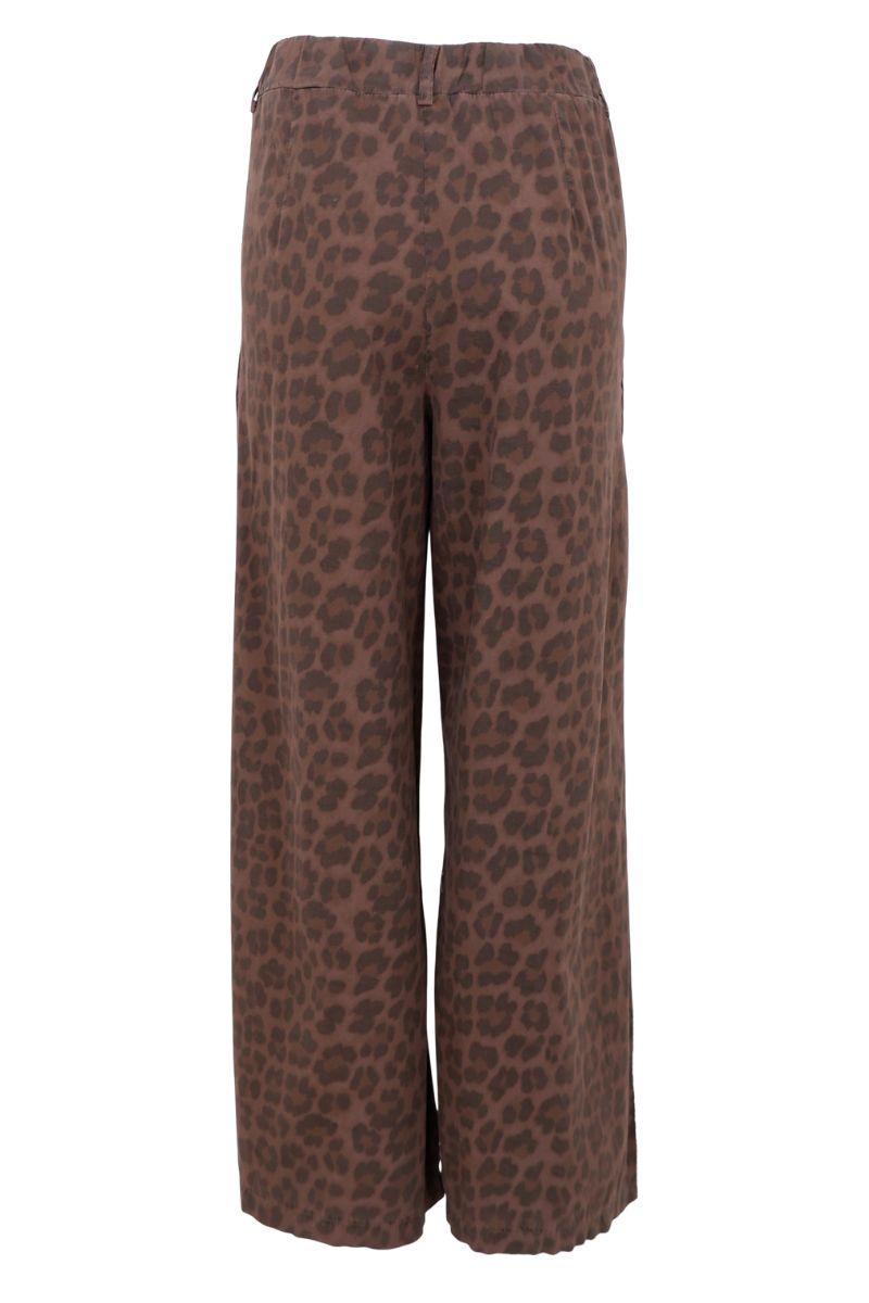 Abbie Wideleg Pant | Mocca Leo | Bukser fra Black Colour