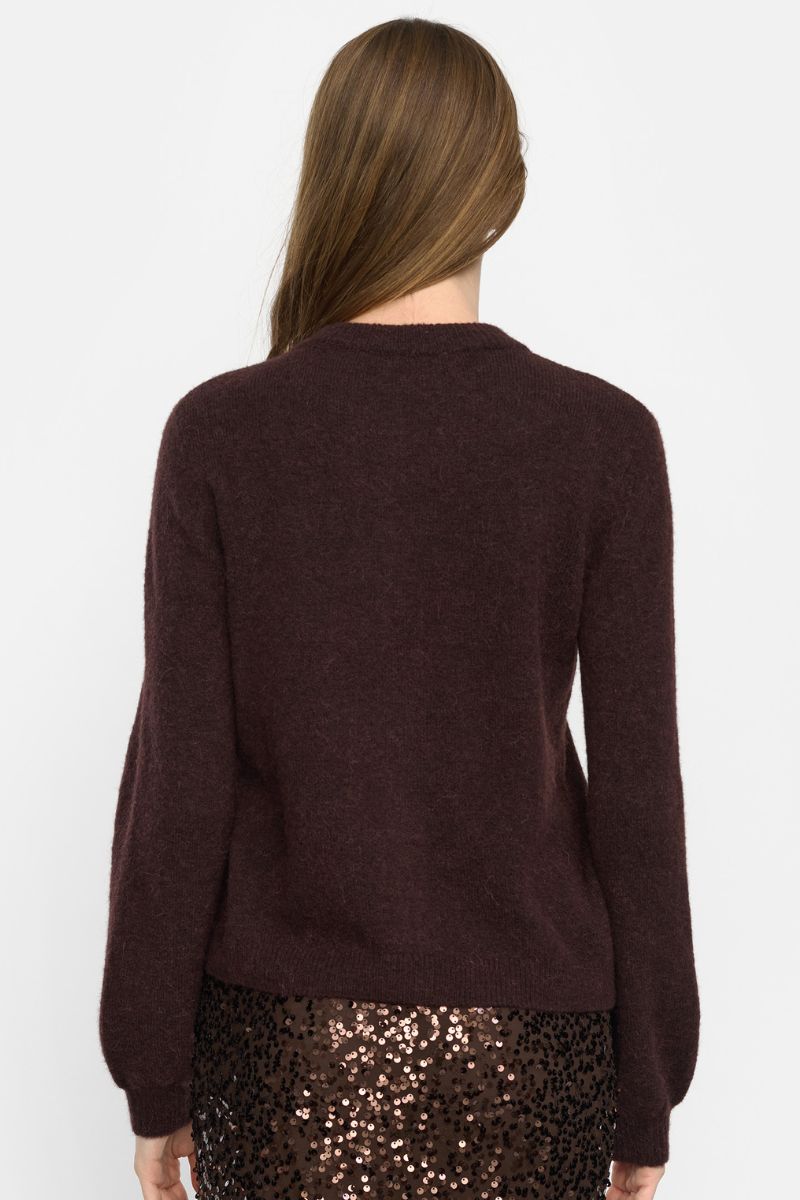 Allison O-Neck Cardigan Knit | Chocolate Plum Mel. | Cardigan fra Soft Rebels