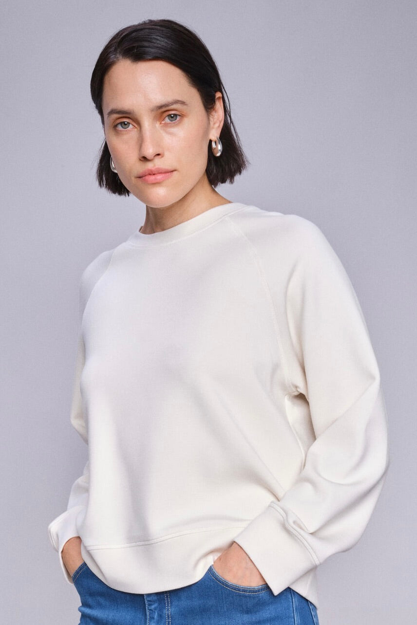 Abello O-LS Basic Sweatshirt  | Ecru | Sweats fra Mos Mosh