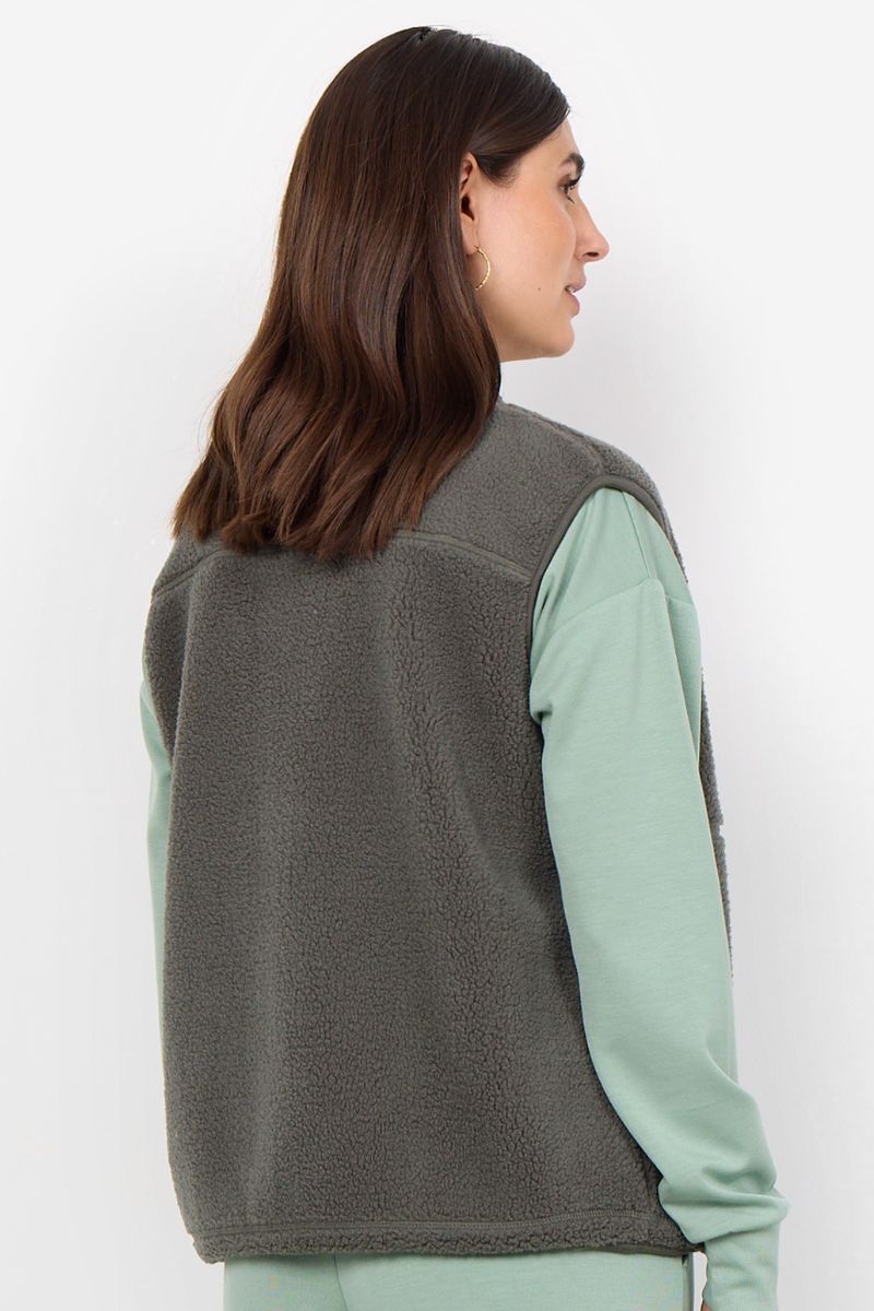 Ada Waistcoat | Army | Teddy vest fra French Laundry