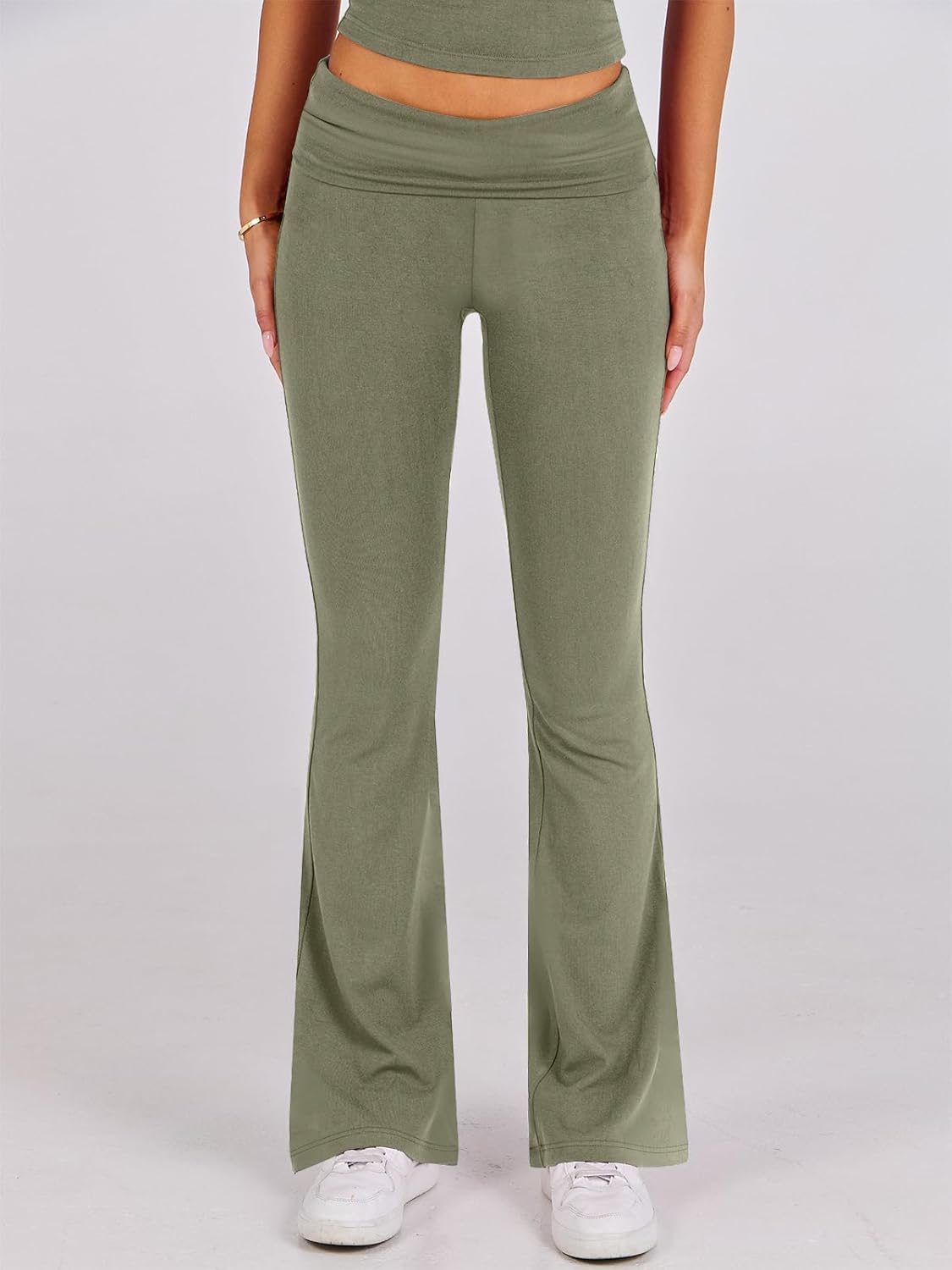 ANRABESS DAME LONGWEAR – TRENDY 2-DELT SETT MED FLAREBUKSE &amp; CROP TOP