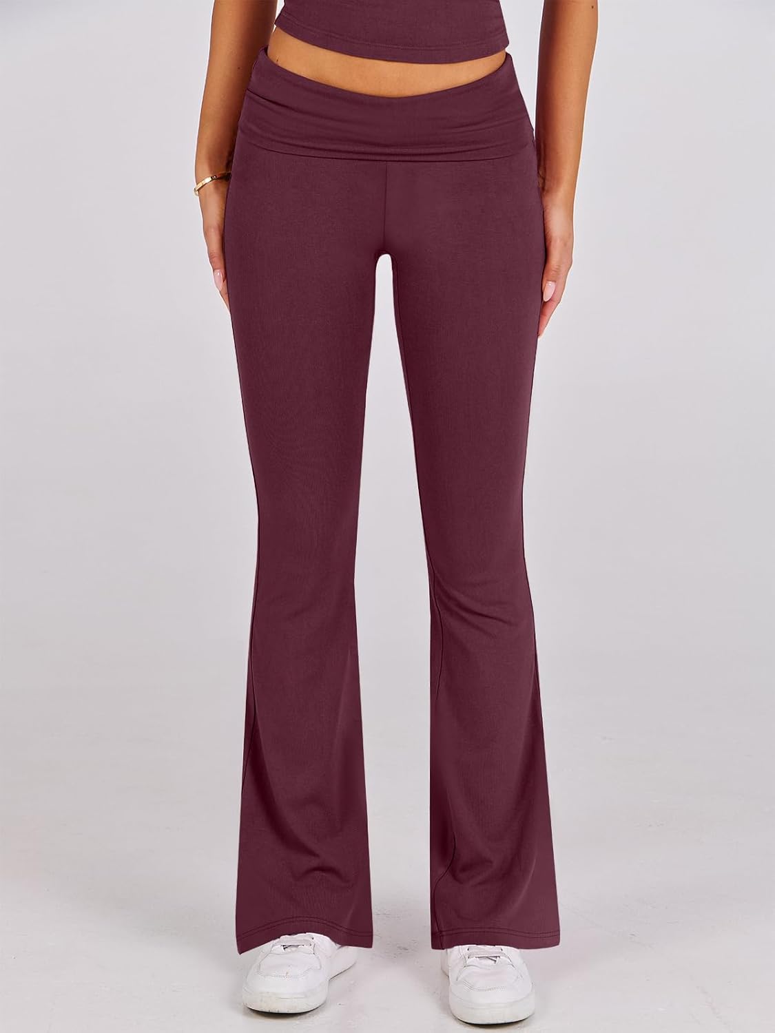 ANRABESS DAME LONGWEAR – TRENDY 2-DELT SETT MED FLAREBUKSE &amp; CROP TOP