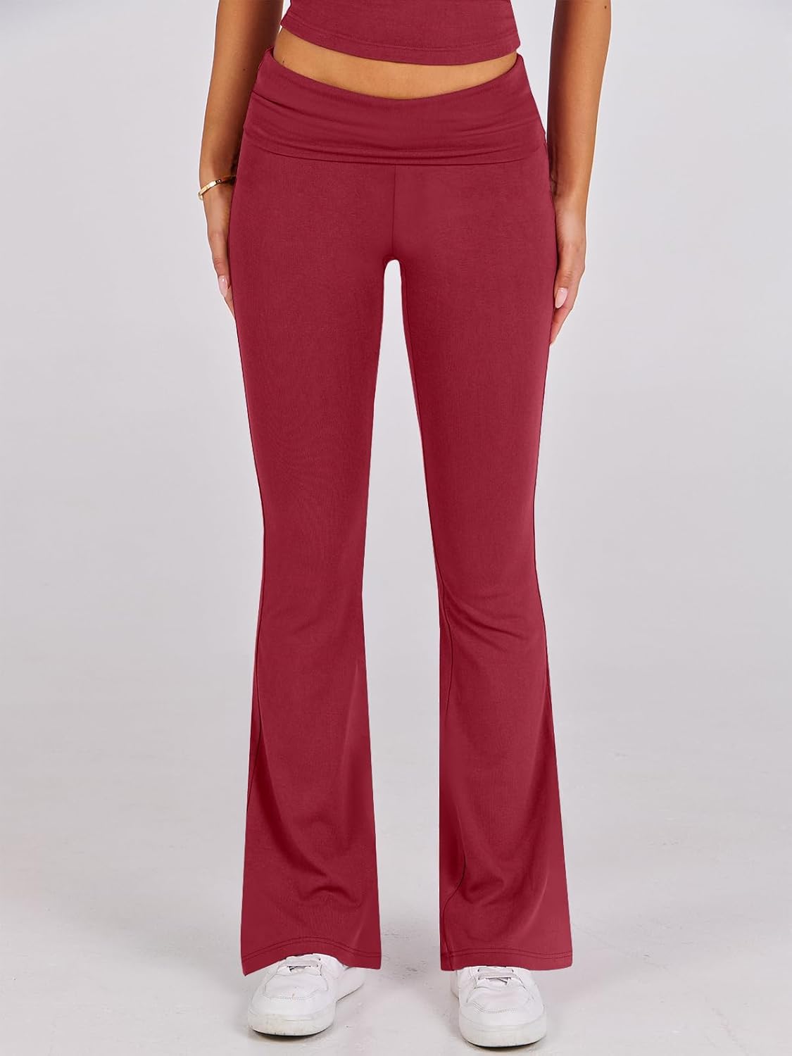 ANRABESS DAME LONGWEAR – TRENDY 2-DELT SETT MED FLAREBUKSE &amp; CROP TOP
