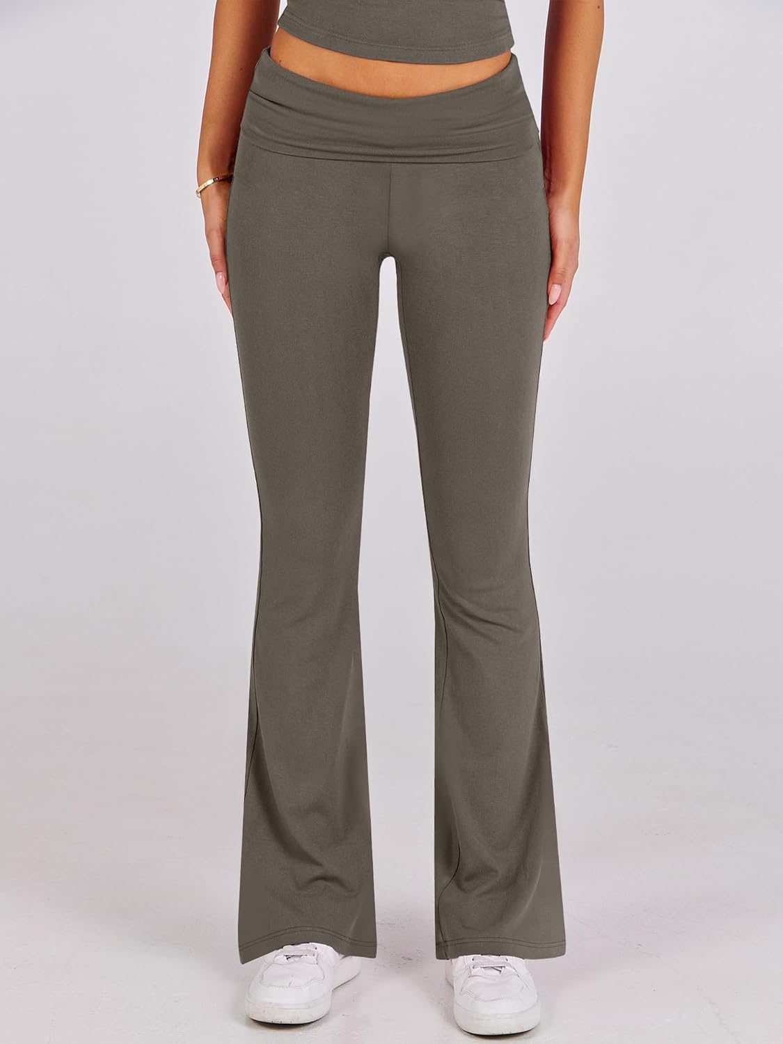 ANRABESS DAME LONGWEAR – TRENDY 2-DELT SETT MED FLAREBUKSE &amp; CROP TOP