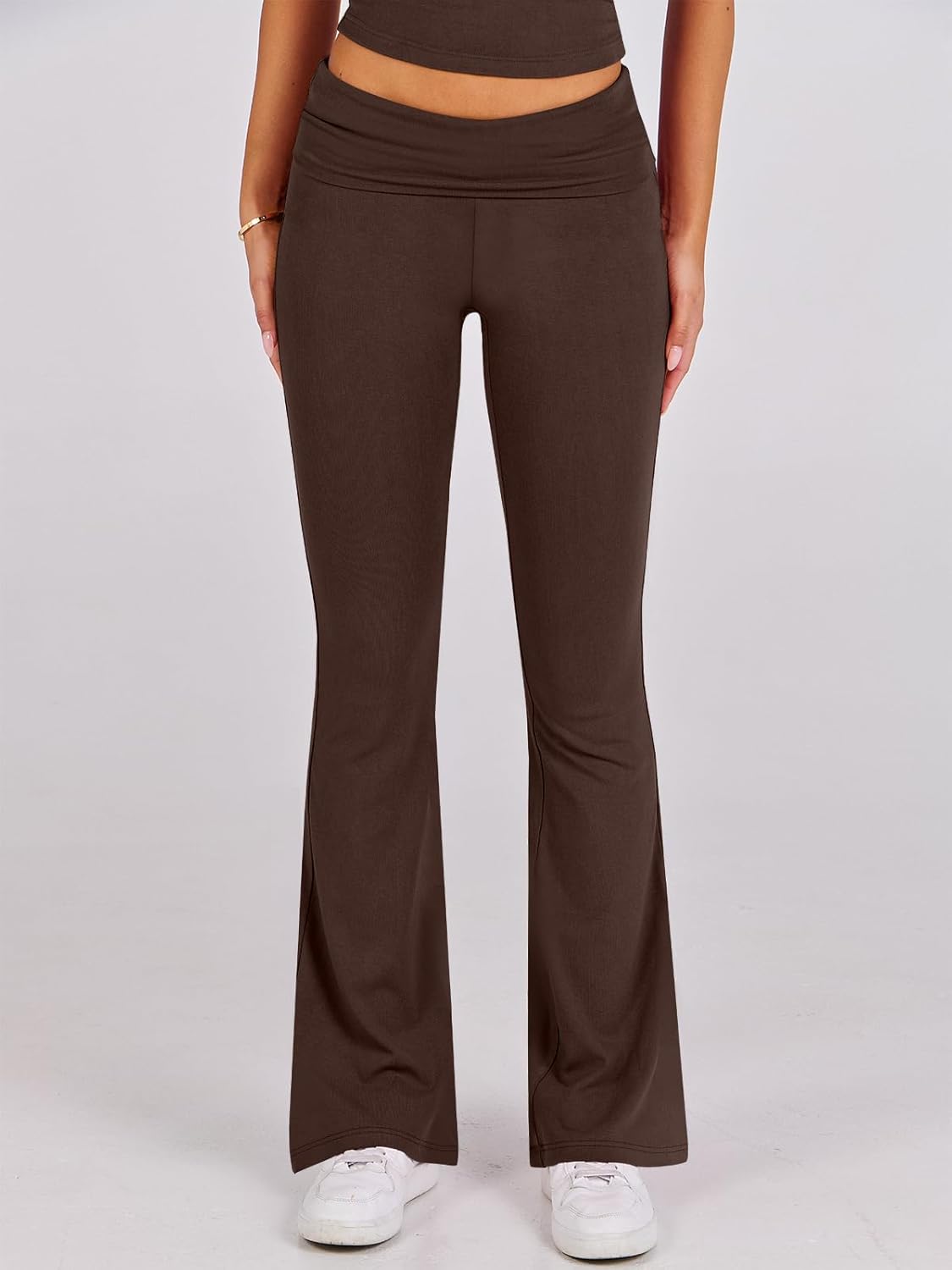 ANRABESS DAME LONGWEAR – TRENDY 2-DELT SETT MED FLAREBUKSE &amp; CROP TOP