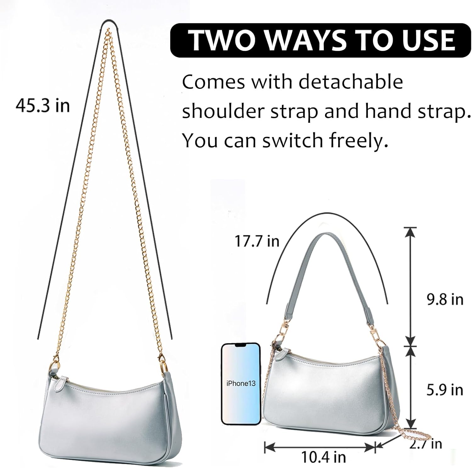 VODIU CLUCH TOTE – SKULDERVESKE MED 2 AVTAGBARE STROPER | TRENDY CROSSBODY BAG