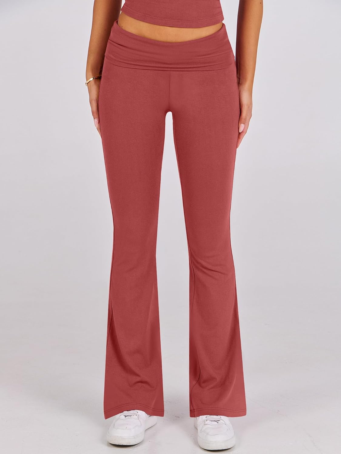 ANRABESS DAME LONGWEAR – TRENDY 2-DELT SETT MED FLAREBUKSE &amp; CROP TOP