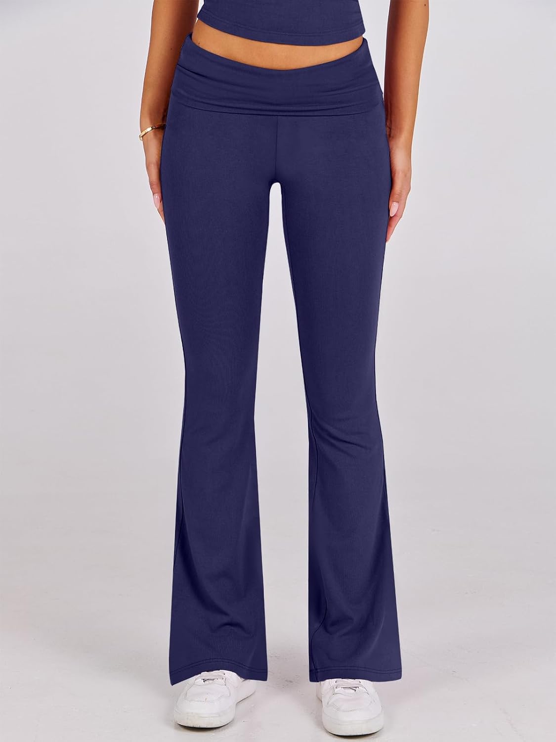 ANRABESS DAME LONGWEAR – TRENDY 2-DELT SETT MED FLAREBUKSE &amp; CROP TOP