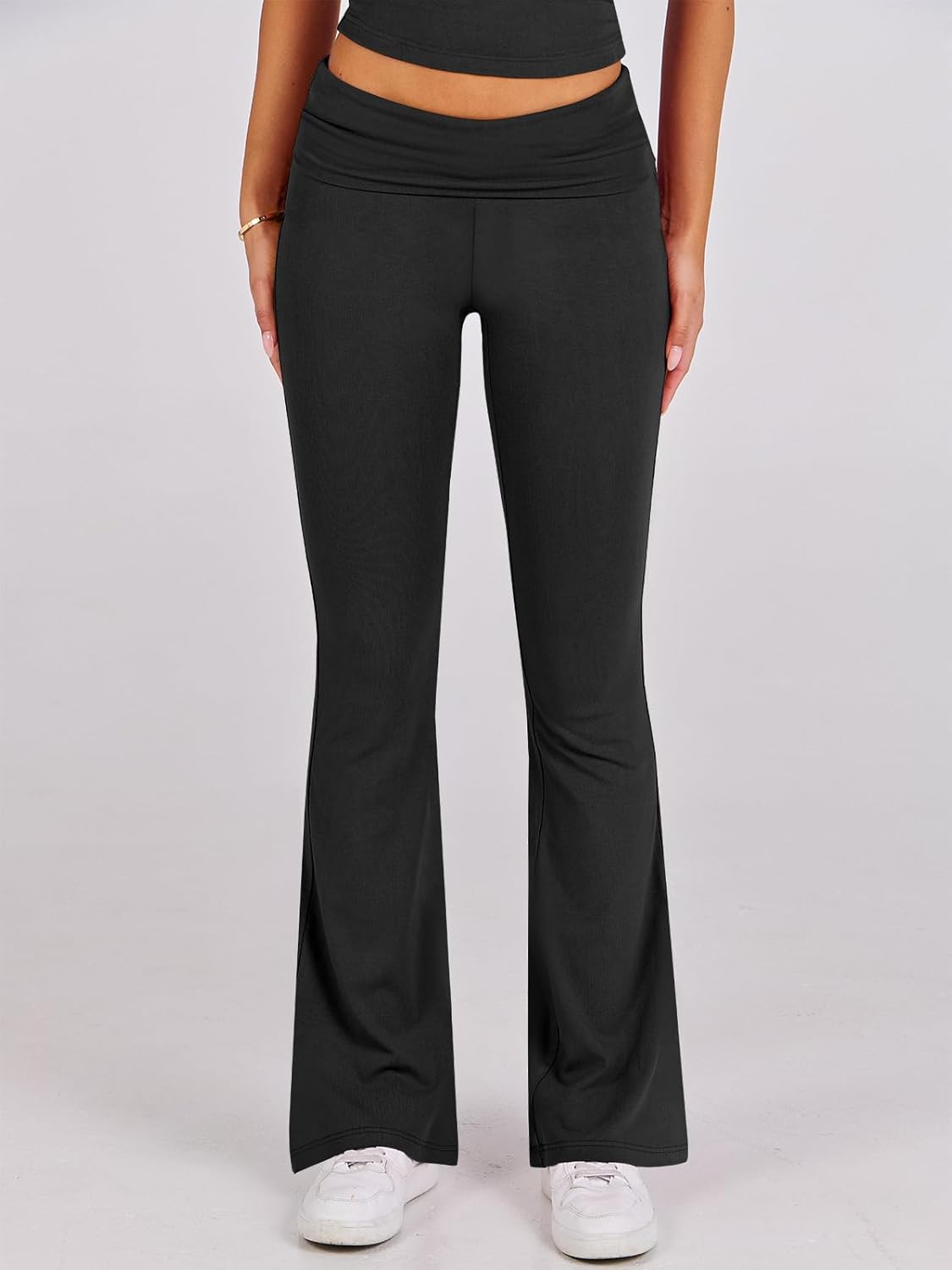 ANRABESS DAME LONGWEAR – TRENDY 2-DELT SETT MED FLAREBUKSE &amp; CROP TOP