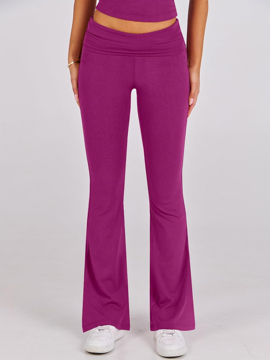 ANRABESS DAME LONGWEAR – TRENDY 2-DELT SETT MED FLAREBUKSE &amp; CROP TOP
