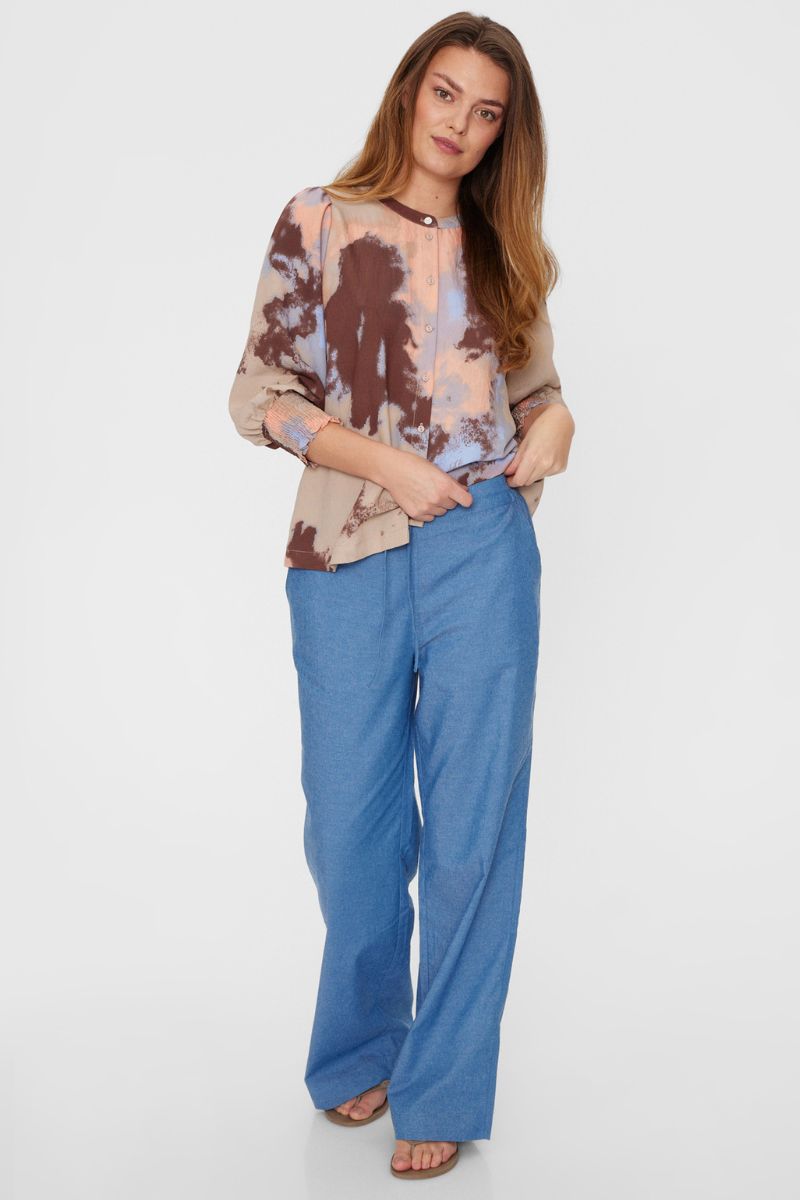 Aby Shirt 205279 | Simply Taupe W. Coral Pink | Skjorte fra Freequent