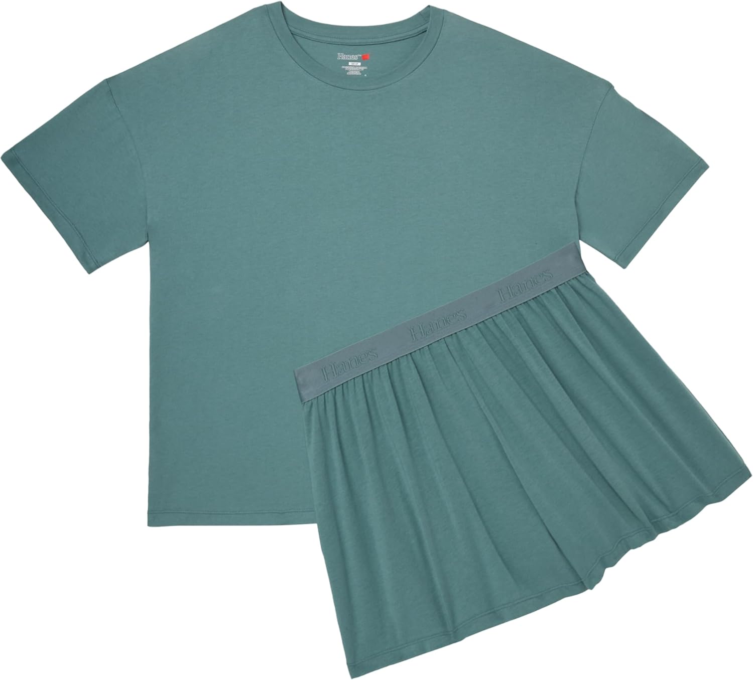 HANES DAME LOUNGE SETT | SUPERSOFT BOXY T-SKJORTE &amp; SHORTS | 2-DELT SALONGWEAR FOR HVERDAG &amp; SØVN