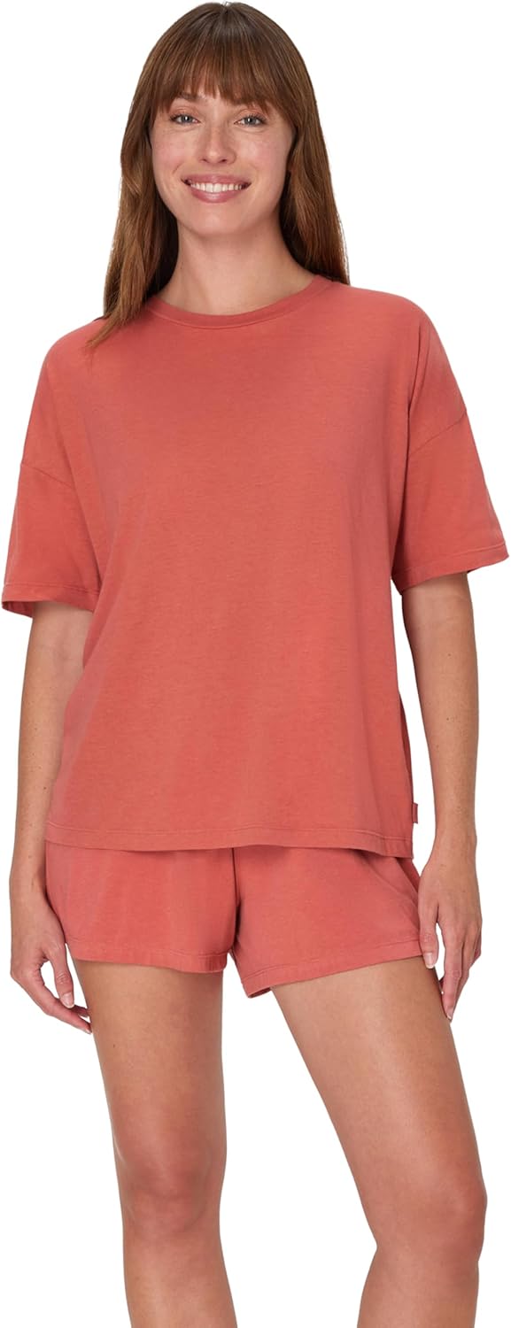 HANES DAME LOUNGE SETT | SUPERSOFT BOXY T-SKJORTE &amp; SHORTS | 2-DELT SALONGWEAR FOR HVERDAG &amp; SØVN
