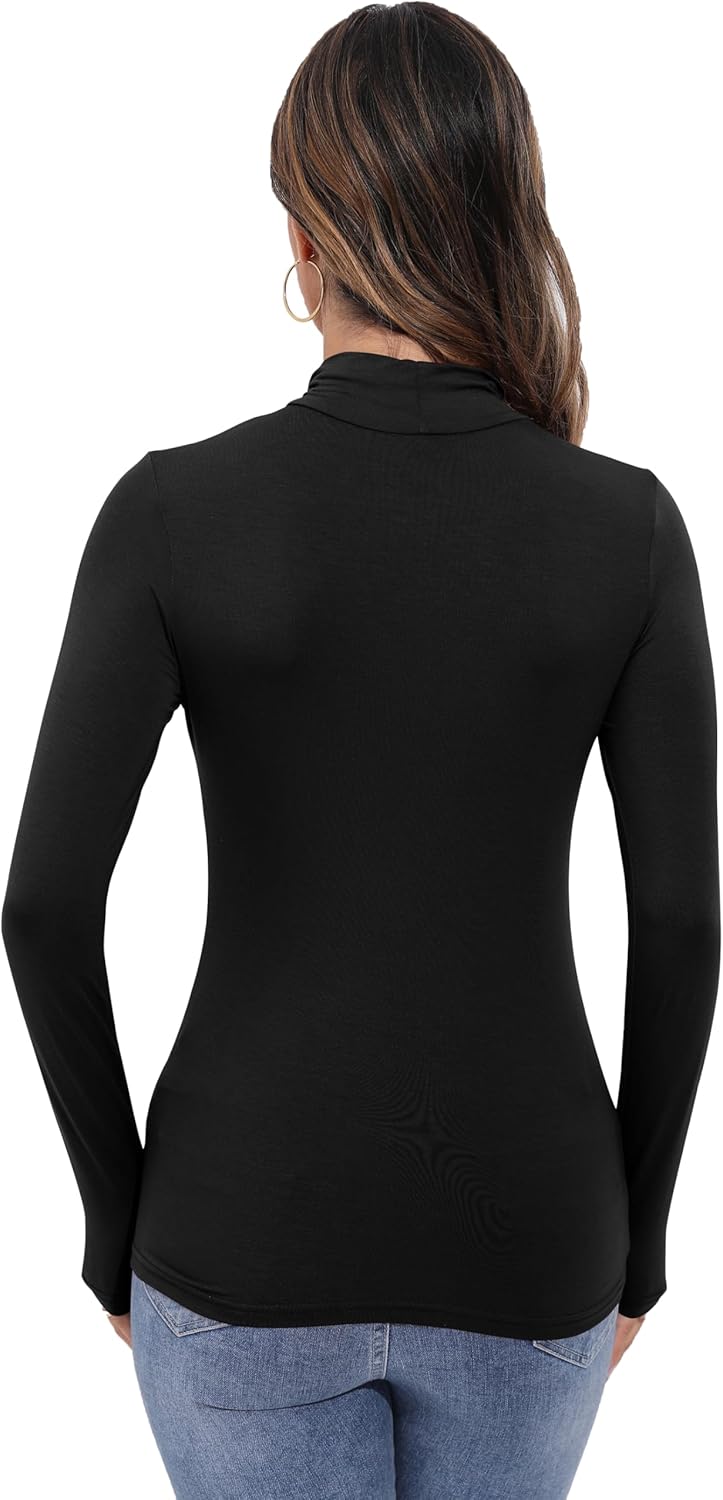 DAMEGENSER MED MOCK-HALS – SLIM FIT LANGERMET | TRENDY BASIC TOP DAMEMOTE MÅ HA