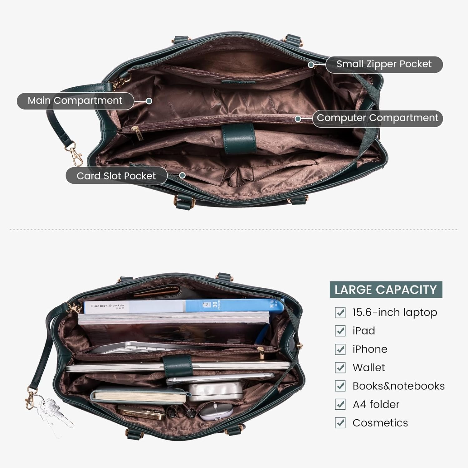 ELEGANT LAPTOPVESKE FOR DAMER – VANNAVSTØTENDE OG ROMSLIG | TRENDY BUSINESS VESKE OG ARBEIDSVESKE