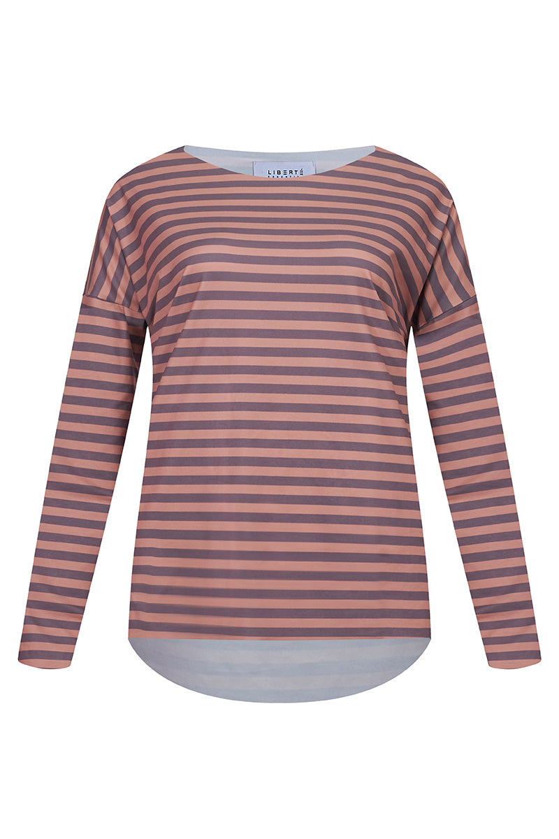 Alma Ls Top | Brown Stripe | Bluse fra Liberté