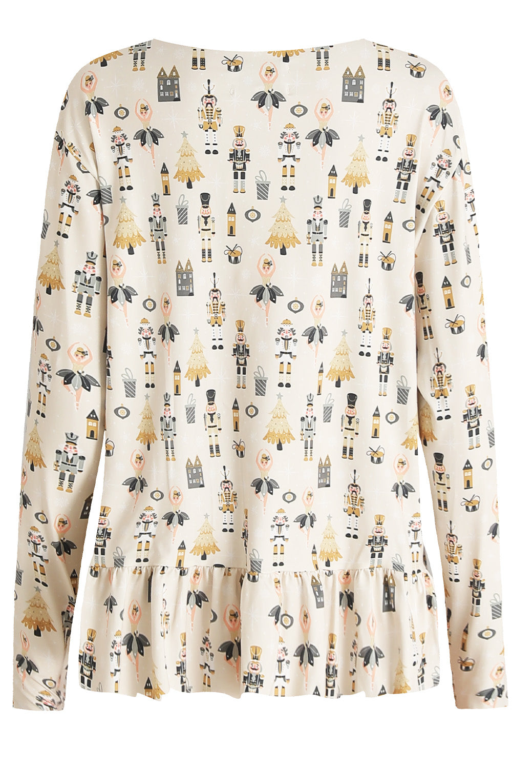 Alma Ls Frill T Shirt | Nutcracker Creme | Bluse fra Liberté