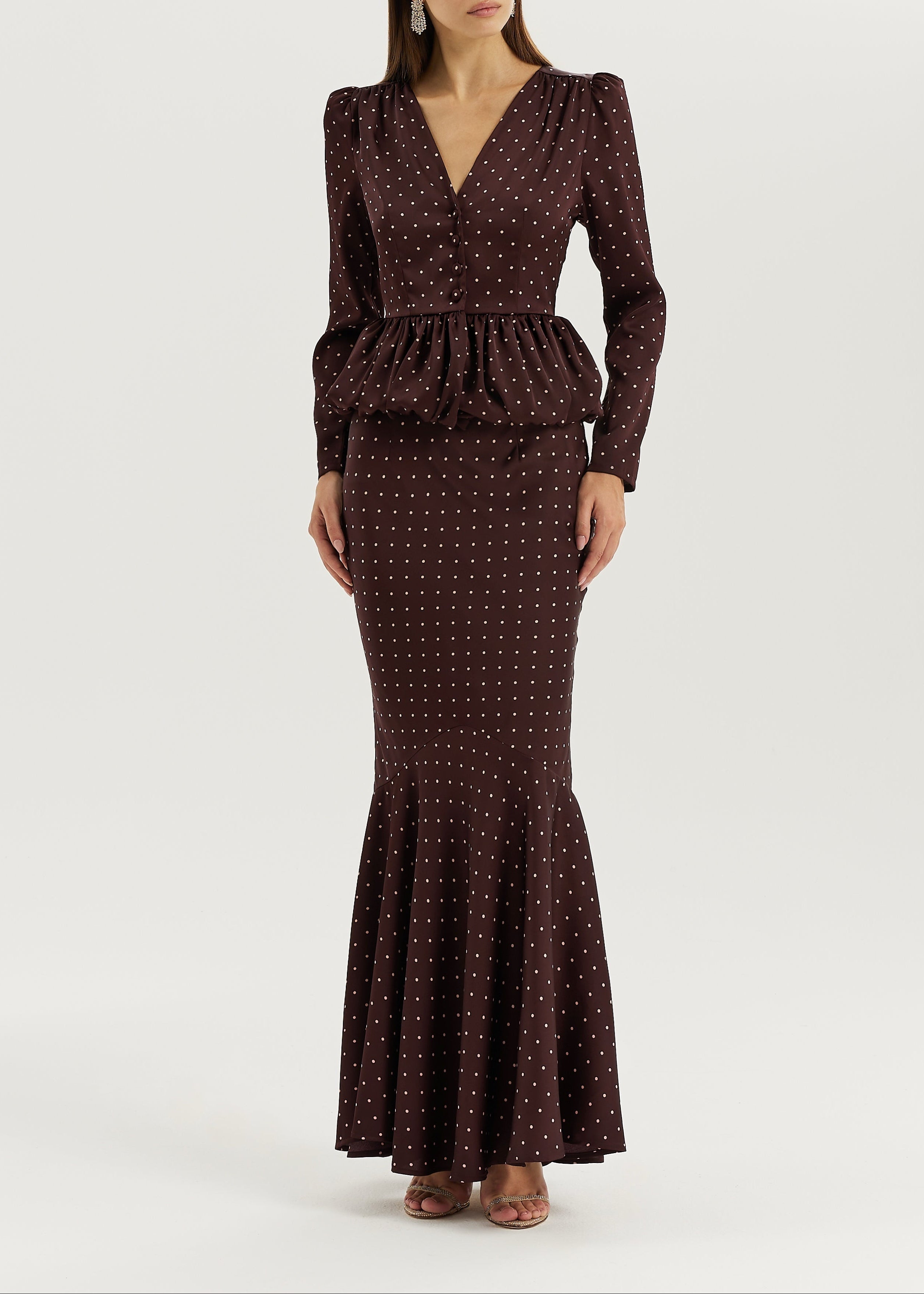 Alexandra Polka Blouse | Merlot