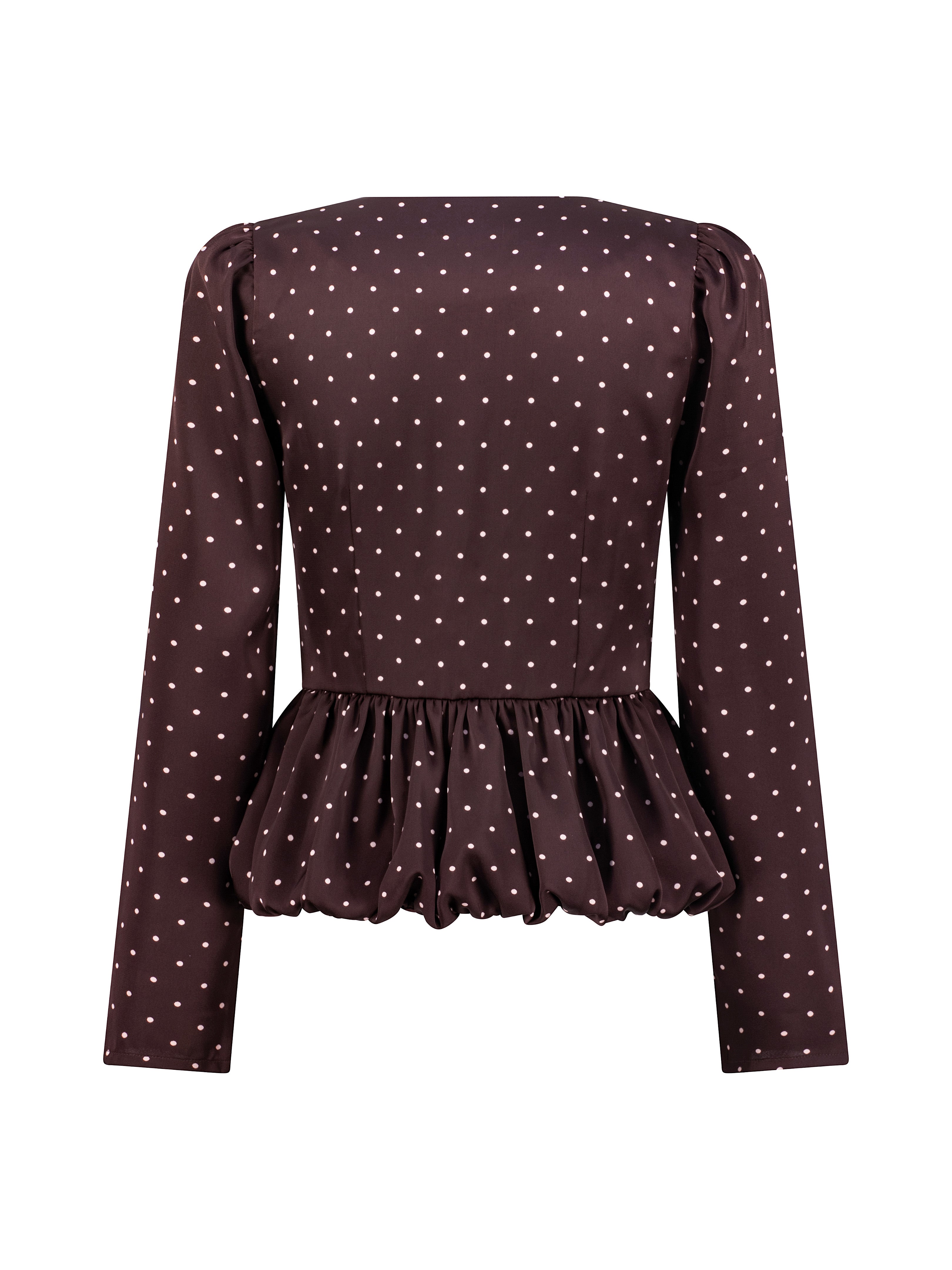 Alexandra Polka Blouse | Merlot